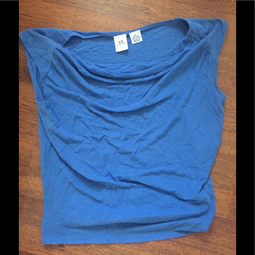 A/X Armani exchange cap sleeve cowl neck tee
